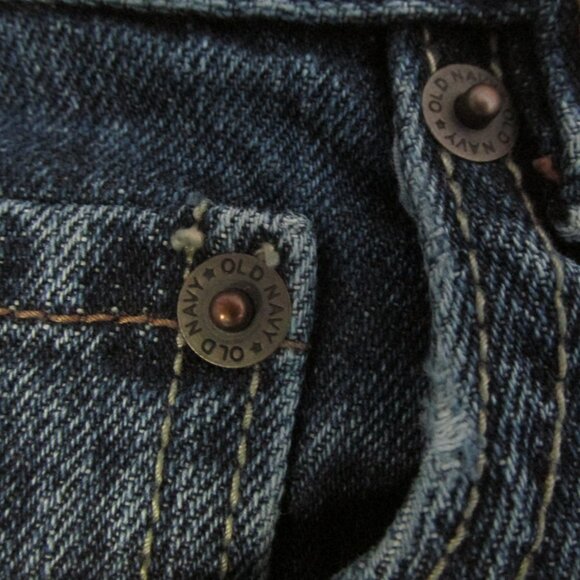 OLD NAVY BOYS  SZ 16 REG JEANS MED BLUE SLUB DENIM LOOSE FIT STR8T LEG ADJ WAIST - Picture 4 of 10